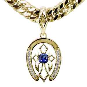  horseshoe necklace men's hose shoe 10 gold pendant flat sapphire 9 month birthstone 10k futoshi . Cross flat man 