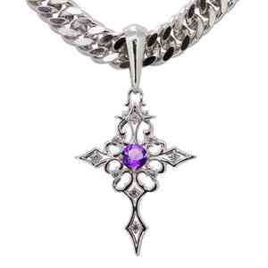  necklace silver 925 flat futoshi . Cross men's pendant 2 month birthstone amethyst sv925 10 character .ki partition 