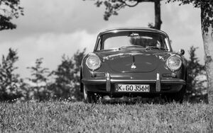 Art hand Auction Porsche 356 Classic Monochrome Painting Style Wallpaper Poster Extra Large Wide Version 921 x 576mm (Peelable Sticker Type) 004W1, Automobile related goods, By car manufacturer, Porsche