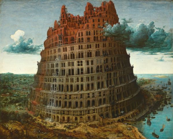 [Full-size version] Tower of Babel by Pieter Bruegel, circa 1568, Museum Boijmans, wallpaper poster, extra large, 729 x 585 mm, peelable sticker type, 001S1, Painting, Oil painting, Abstract painting