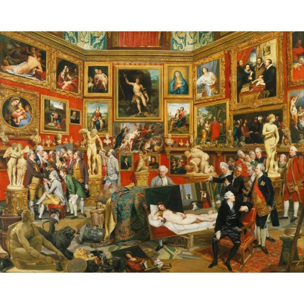 [Full size version] Johann Sofany Tribuna of the Uffizi Gallery 1772-1777 Wallpaper poster 594mm x 471mm Peelable sticker type 001S2, painting, oil painting, still life painting