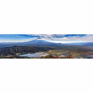 [ panorama X version ] Mt Fuji snow head ke peak .. west lake come ... Fuji . Aoki pieces .. sea. large panorama wallpaper poster 2210×576mm is ... seal type 013P1