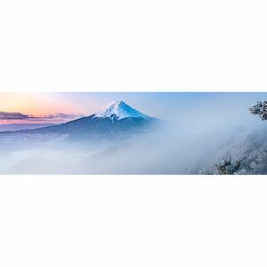 [ panorama L version ] Mt Fuji . snow. morning, fog interval .... reality did Fuji. . wallpaper poster 1843mm×576mm is ... seal type M014L1