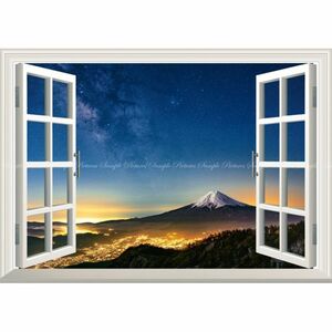 [ window specification ] three tsu ridge .... Mt Fuji . heaven. river Mt Fuji .. night . star empty heaven body .. wallpaper poster A1 version 830mm×585mm is ... seal type M007MA1