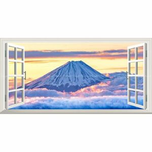 [ panorama window specification ] yellow gold Fuji . pieces peak from .. morning day ..... on. Mt Fuji god .... wallpaper poster 1152mm×576mm is ... seal type M012MS1