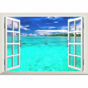 [ window specification ]... turquoise blue. sea scenery witi various island Indonesia wallpaper poster A1 version 830mmx585mm is ... seal type M001MA1