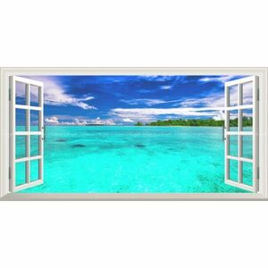 [ panorama окно specification ]... бирюзовый голубой. море декорации witi различные остров Indonesia обои постер 1152mm×576mm. ... наклейка тип M001MS1