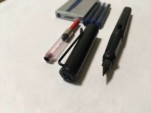 ラミー LAMY 万年筆 限定2018 サファリ オールブラック safari all black EF コンバータ付き　インクカートリッジ青3本付き