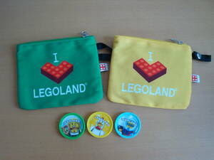  Lego Land Japan build *a* mini figure pouch 2 piece pop badge 3 piece LEGO goods 