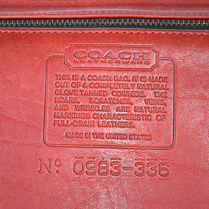【中型】90S USA製 ヴィンテージ オールドコーチ ブラッドレイバケット ショルダーバッグ レザーバッグ コーチ レッド 赤色 鞄 中古 FA0943の画像9