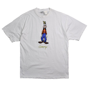 【XLサイズ】 90S 00S ディズニー グーフィー 刺繍プリント キャラクター Tシャツ メンズXL ヴィンテージ 大きいサイズ Disney 古着 BA3663