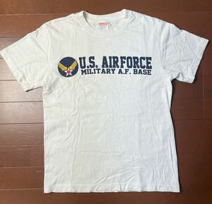 U.S. AIR FORCE 半袖 Tシャツ Sサイズ ミリタリー アメカジ USAF 世田谷ベース 白 ロゴT 中古品