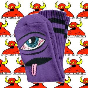 【 TOYMACHINE 】BLOODSHOT EYE SOCK #02 (PURPLE) トイマシーン ソックス 靴下