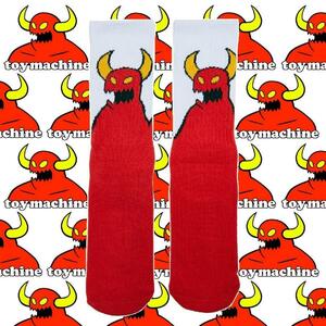 【 TOYMACHINE 】SKETCHY MONSTER SOCK (RED) トイマシーン ソックス 靴下