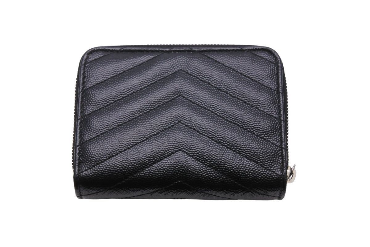 極美品 SAINT LAURENT サンローラン YSLロゴ ラウンドファスナー財布