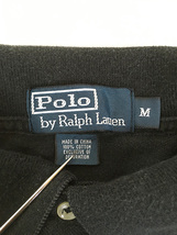 古着 Polo Ralph Lauren ポニー 刺しゅう ソリッド カノコ ポロシャツ 黒 M 古着_画像6