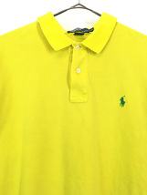 古着 Polo Ralph Lauren ポニー 刺しゅう ソリッド カノコ ポロシャツ 黄 XL 古着_画像2