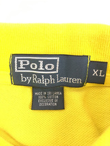 古着 Polo Ralph Lauren ポニー 刺しゅう ソリッド カノコ ポロシャツ 黄 XL 古着_画像9