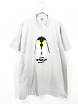 古着 80s USA製 ペンギン 親子 図形 アート Tシャツ XL 古着_画像1