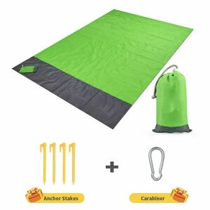  waterproof folding type camp leisure seat portable light weight picnic mat beach mat 200 × 210 light green 