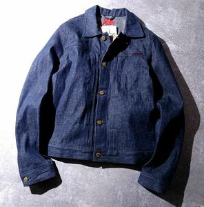 Nudie Jeans ヌーディジーンズ 干支 ねずみ 刺繍 デニムジャケット Gジャン オーガニックコットン Vinny リジット メンズ 美品 (S) o-317