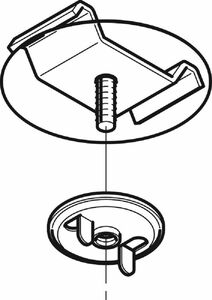 開口下向き用器具取付金具 ダクト DP7タイプ M6 電気亜鉛めっき 銀 20個入 DK7-6-20