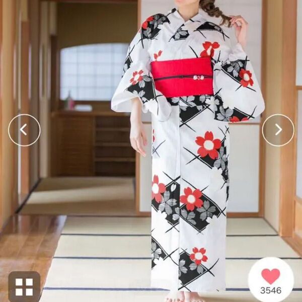 新品 ゆかた館グレース 花柄 浴衣2点セット