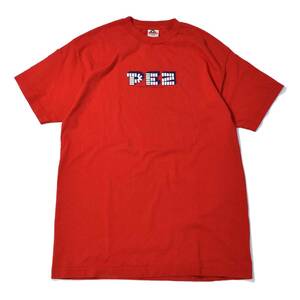 [L] 00' PEZ ロゴ プリント Tシャツ レッド AAA ペッツ キャンディー 企業 半袖 赤 ビンテージ vintage 90s 00s