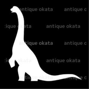 恐竜 ステッカー カッティング アパトサウルス シルエット 8x8cm