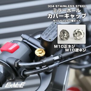 M10 ミラーホール カバーキャップ ボルト スノー シルバー 正ネジ/逆ネジ 2本セット ミラー ネジ穴 キャップ TH0641