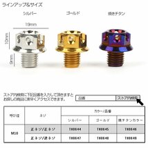 M10 ミラーホール カバーキャップ ボルト フラワー 焼きチタン 正ネジ/正ネジ 2本セット ミラー ネジ穴 キャップ TH0646_画像4