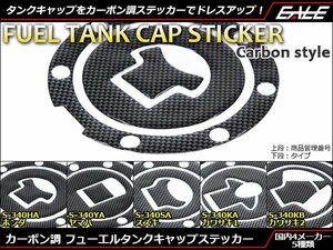 ホンダ車 7穴用 カーボン調タンクキャップ ステッカー シール クリア樹脂コート済み ガソリンタンクのドレスアップに S-340HA