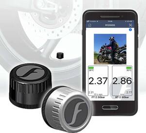 【送料込】（シルバー）　FOBO Bike 2 TPMS 空気圧センサー バイク スマホでチェック タイヤ空気圧監視シス