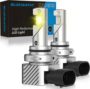 【送料込】（HB4-イエロー）　『2023最ショートモデル』BLUESEATEC HB4 LED フォグランプ 黄色 爆