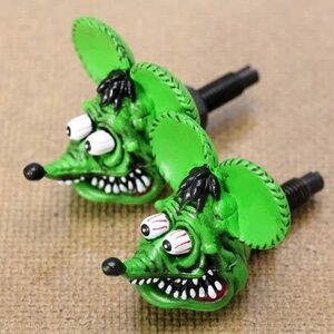 【送料込】　MOONEYES ラットフィンク(RAT FINK) ナンバープレートボルト グリーン＿NB-RAF264G