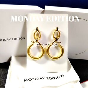 MONDAY EDITION 新品 マット ゴールド ピアス