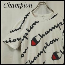 チャンピオン 半袖Ｔシャツ デカロゴ バックプリント 総柄 カットソー 目あり Ｃｈａｍｐｉｏｎロゴ 激レア 一点もの_画像1