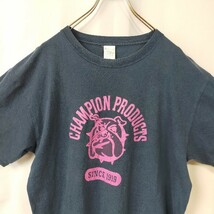 90's代 チャンピオン ゴールドウィン期 半袖Tシャツ カットソー デカロゴ ゆるだぼ アニマル柄 ドッグ 犬 そで刺繍ロゴ 激レア 一点もの_画像4