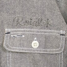 ロイアル ROIAL 長袖シャツ カットソー ROIAL刺繍ロゴ 両側胸ポケット アースカラー くすみカラー 薄茶 一点もの_画像3