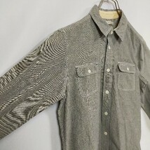 ロイアル ROIAL 長袖シャツ カットソー ROIAL刺繍ロゴ 両側胸ポケット アースカラー くすみカラー 薄茶 一点もの_画像6