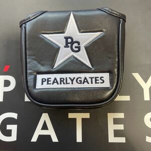 送料無料PEARLY GATESパーリーゲイツ定番BIG PG STARマレットパターカバー合成皮革PEコーティングWマグネット開口フック付希少Navy新品