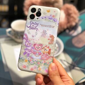 ダッフィーフレンズスマホケース携帯カバー保護春のガーデン