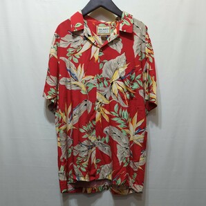 カラヘオ KALAHEO アロハシャツ メンズ L ハワイアン 半袖 リーフ柄 レーヨン100% USA製の画像1