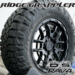 新品 デリカD5 RAV4 CX5 16インチタイヤホイールセット 4本 NITTO RIDGEGRAPPLER 245/70R16 リフトアップ BlackMamba BM00