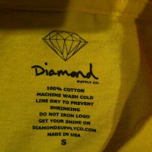 ☆USA製★ダイヤモンドサプライ【Diamond Supply Co.】プリント半袖Ｔシャツ コットンTシャツ S 黄系 ダイヤモンド ダイアモンドの画像7