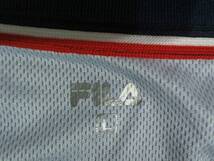 ☆フィラ【FILA】袖ロゴ刺繍 ドライ半袖Ｔシャツ L JASPO 濃紺　青 _画像6