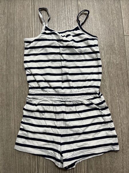 中古 BABY GAP ショート オールインワン 夏用 3歳 女の子 子供服 ボーダー