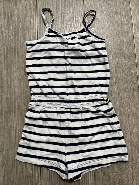 中古　BABY GAP ショート　オールインワン　夏用　3歳　女の子　子供服　ボーダー