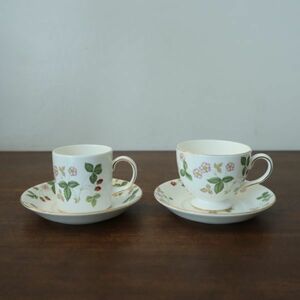 fa50510 ウェッジウッド ワイルドストロベリー WEDGWOOD Wild strawberry カップ&ソーサー ２種 ※欠け有り