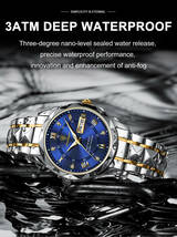 【Gold Blue】メンズ高品質腕時計 海外人気ブランド Podedagar 防水 カレンダー クォーツ式 モデル615_画像3